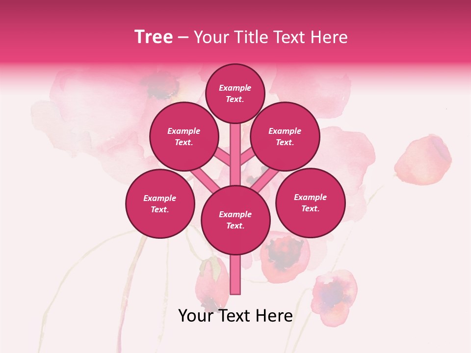 A Watercolor Painting Of Pink Flowers On A White Background PowerPoint Template