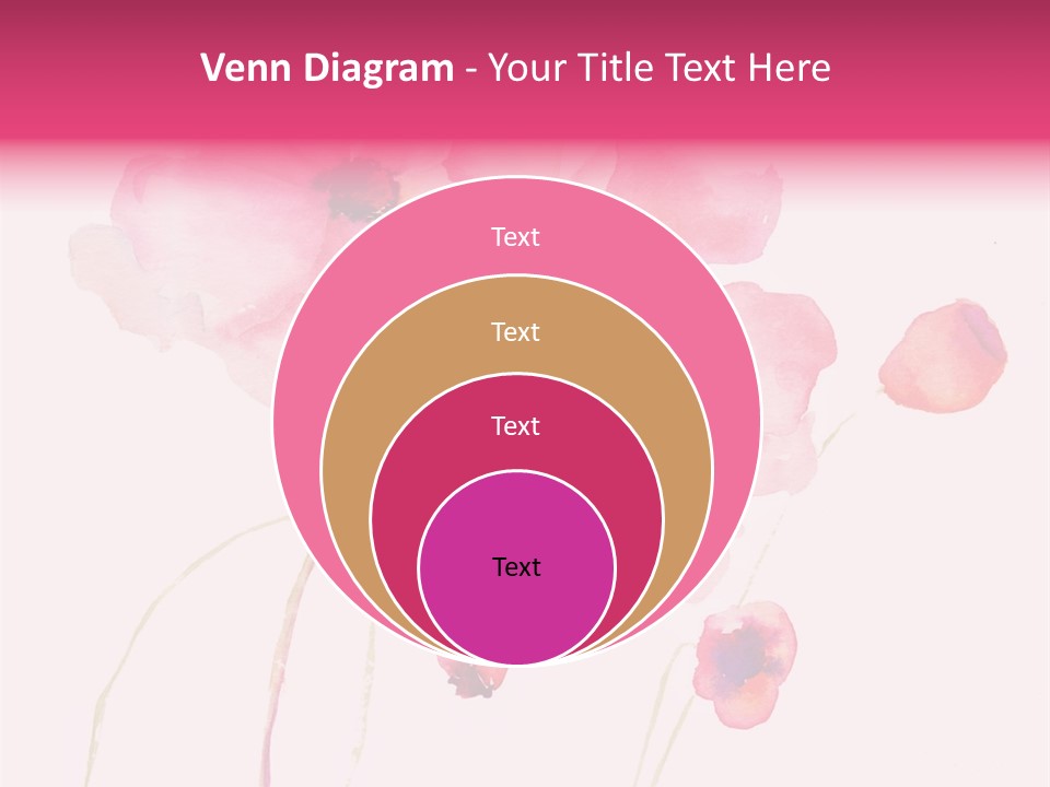 A Watercolor Painting Of Pink Flowers On A White Background PowerPoint Template