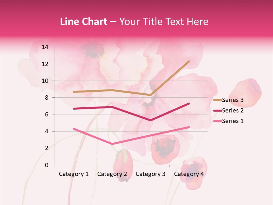 A Watercolor Painting Of Pink Flowers On A White Background PowerPoint Template