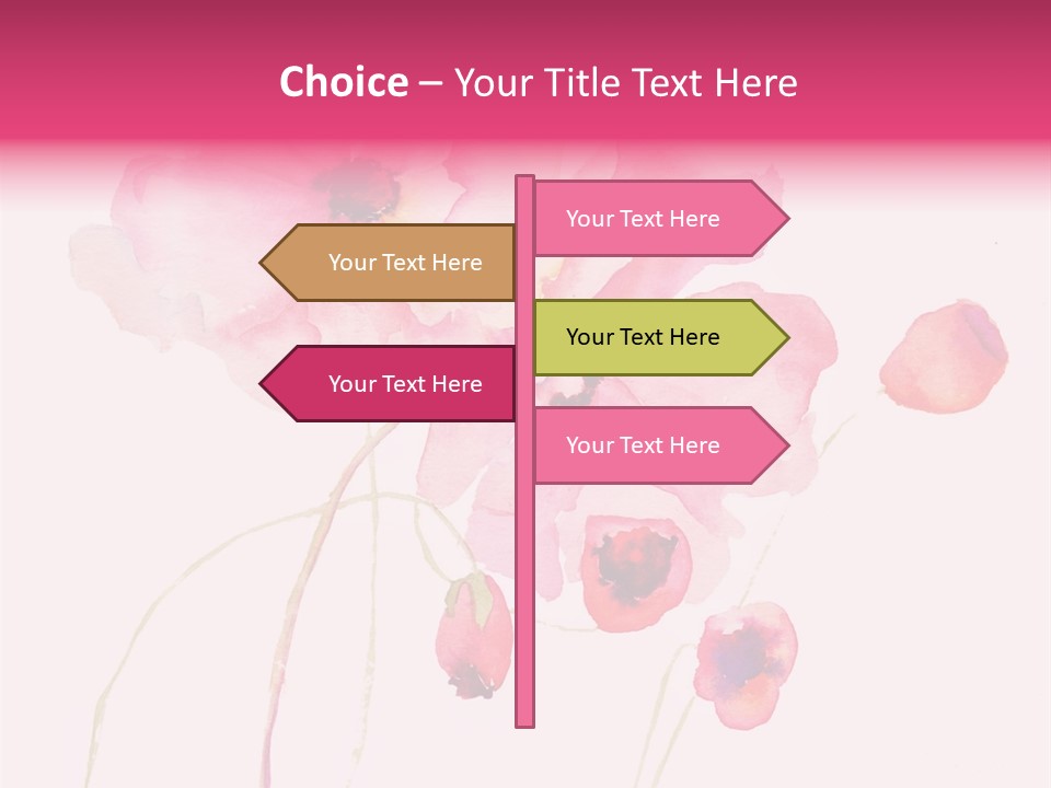 A Watercolor Painting Of Pink Flowers On A White Background PowerPoint Template