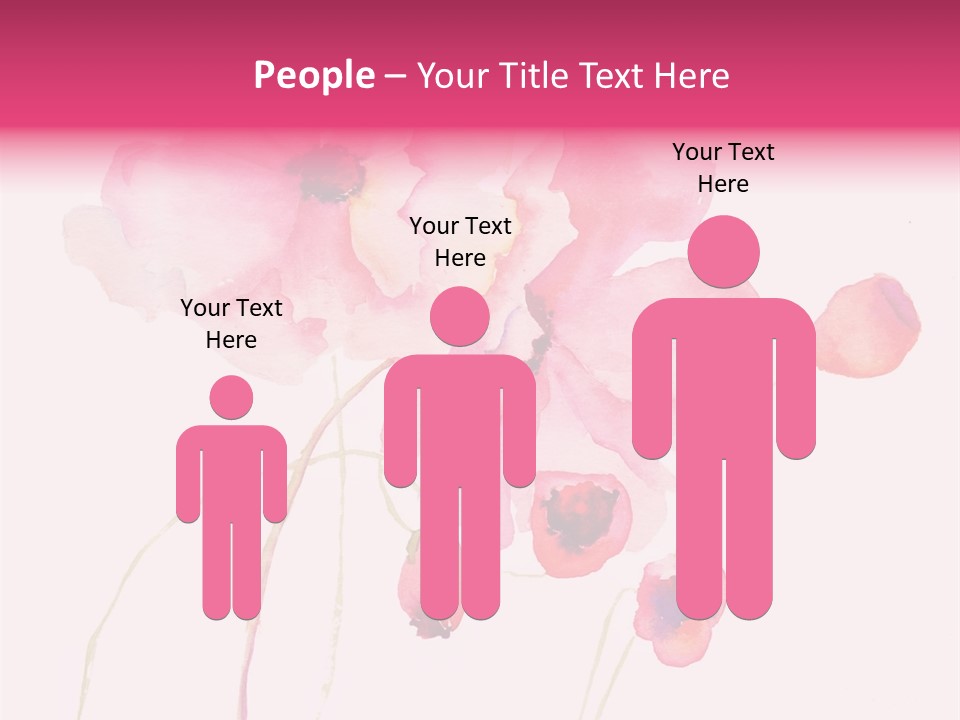 A Watercolor Painting Of Pink Flowers On A White Background PowerPoint Template