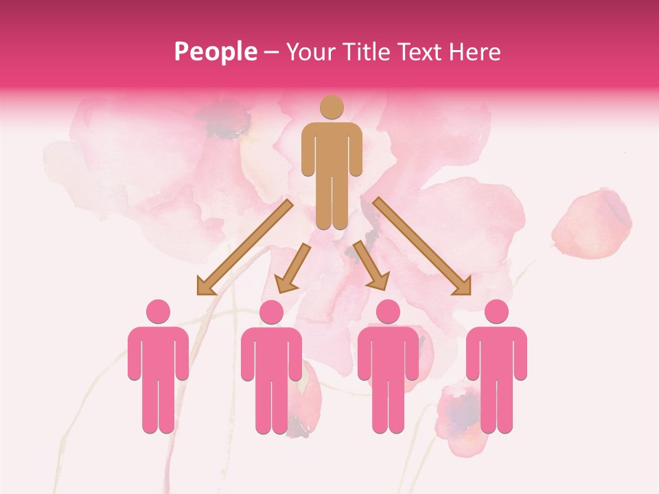 A Watercolor Painting Of Pink Flowers On A White Background PowerPoint Template