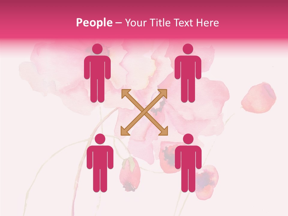 A Watercolor Painting Of Pink Flowers On A White Background PowerPoint Template