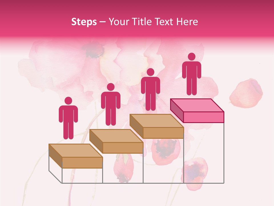 A Watercolor Painting Of Pink Flowers On A White Background PowerPoint Template