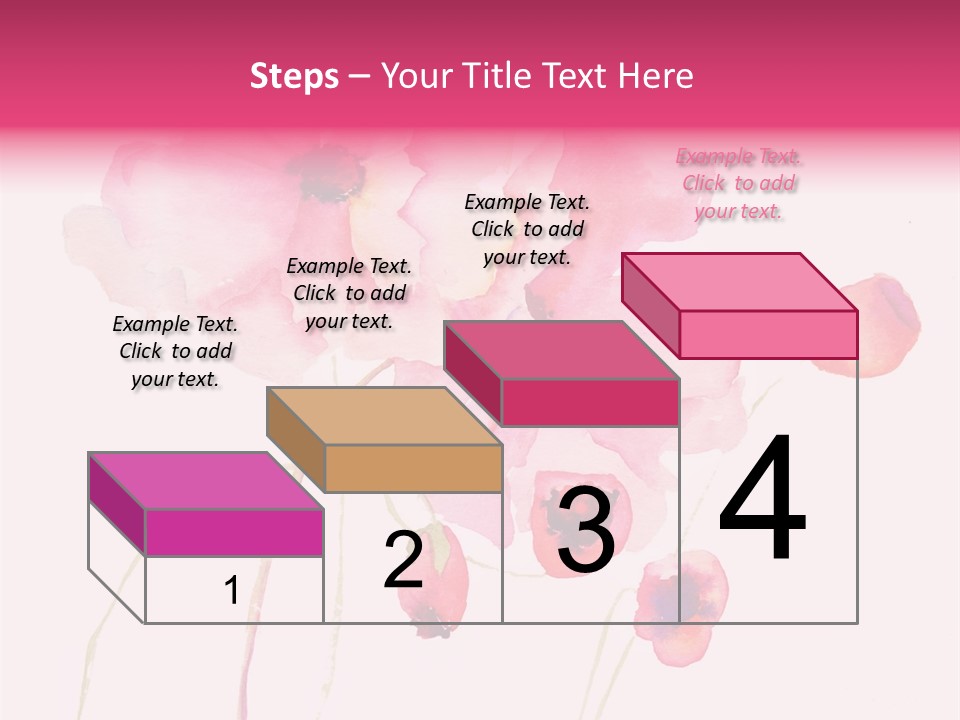 A Watercolor Painting Of Pink Flowers On A White Background PowerPoint Template