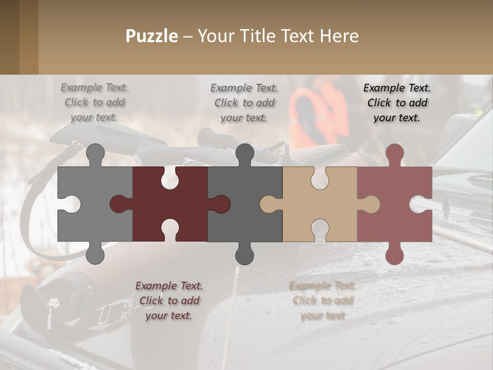 A Rifle On Top Of A Car In The Snow PowerPoint Template