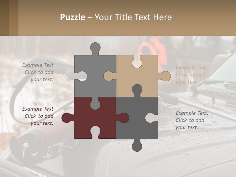 A Rifle On Top Of A Car In The Snow PowerPoint Template