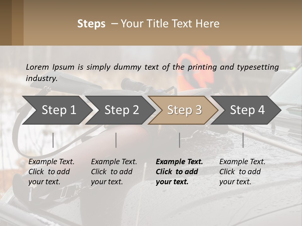 A Rifle On Top Of A Car In The Snow PowerPoint Template