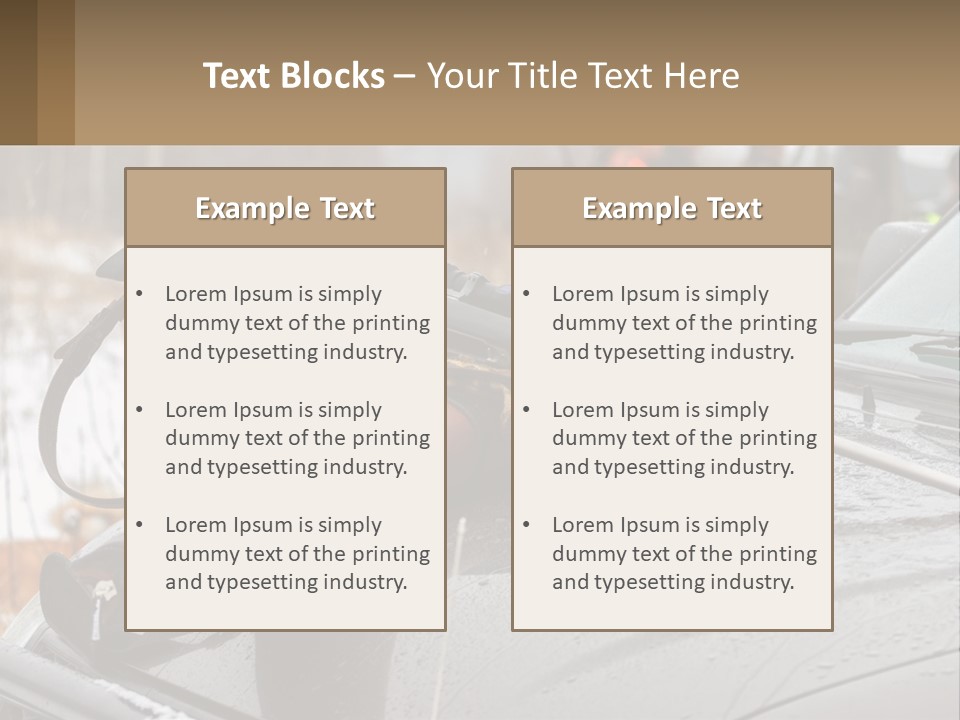 A Rifle On Top Of A Car In The Snow PowerPoint Template