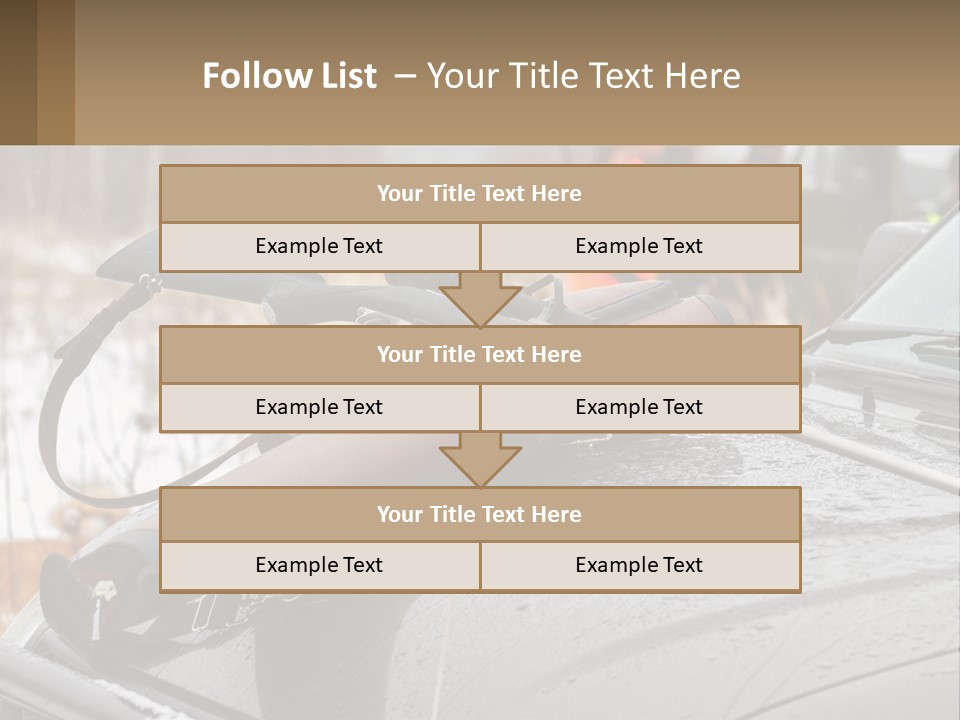A Rifle On Top Of A Car In The Snow PowerPoint Template