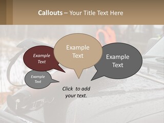 A Rifle On Top Of A Car In The Snow PowerPoint Template