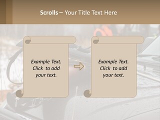 A Rifle On Top Of A Car In The Snow PowerPoint Template