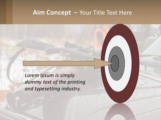 A Rifle On Top Of A Car In The Snow PowerPoint Template