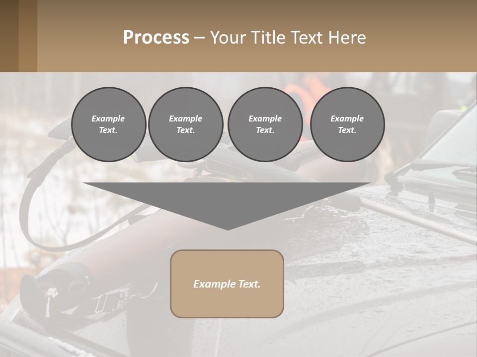 A Rifle On Top Of A Car In The Snow PowerPoint Template