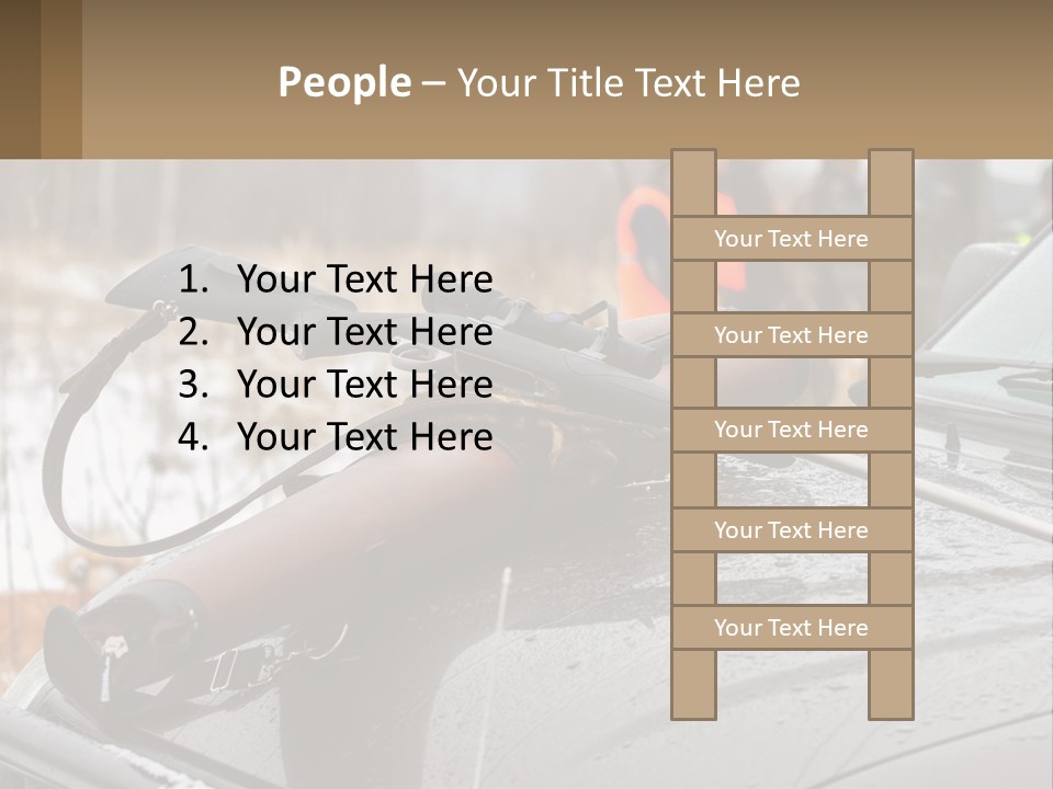 A Rifle On Top Of A Car In The Snow PowerPoint Template