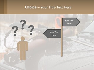 A Rifle On Top Of A Car In The Snow PowerPoint Template