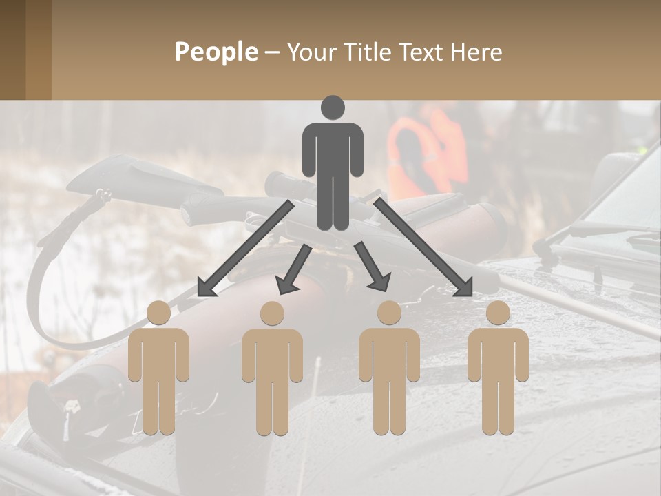 A Rifle On Top Of A Car In The Snow PowerPoint Template