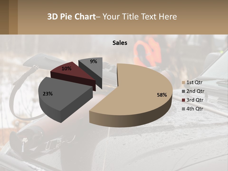 A Rifle On Top Of A Car In The Snow PowerPoint Template