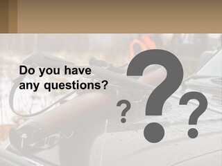 A Rifle On Top Of A Car In The Snow PowerPoint Template