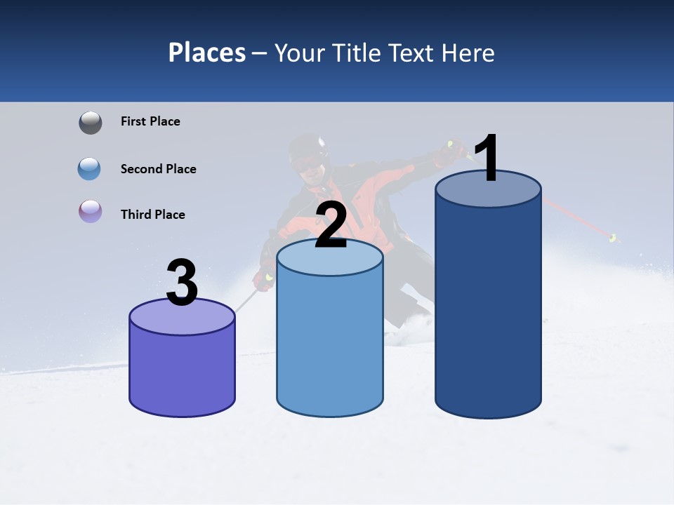 A Man Riding Skis Down A Snow Covered Slope PowerPoint Template