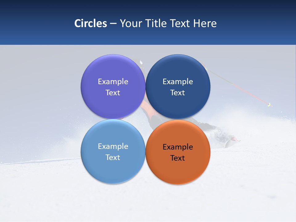 A Man Riding Skis Down A Snow Covered Slope PowerPoint Template