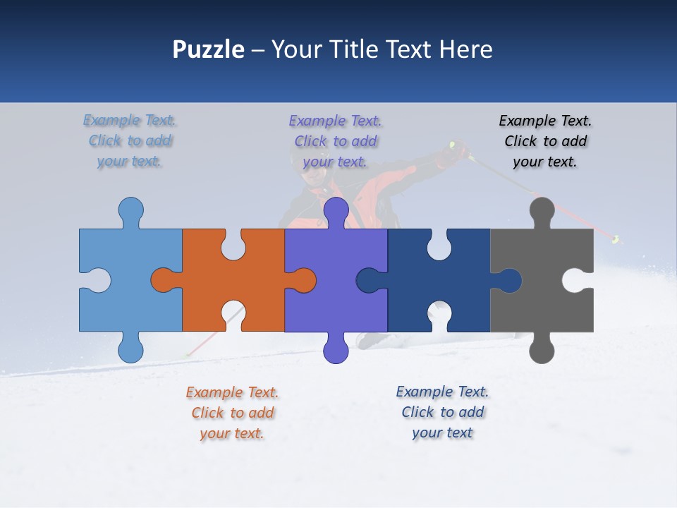 A Man Riding Skis Down A Snow Covered Slope PowerPoint Template