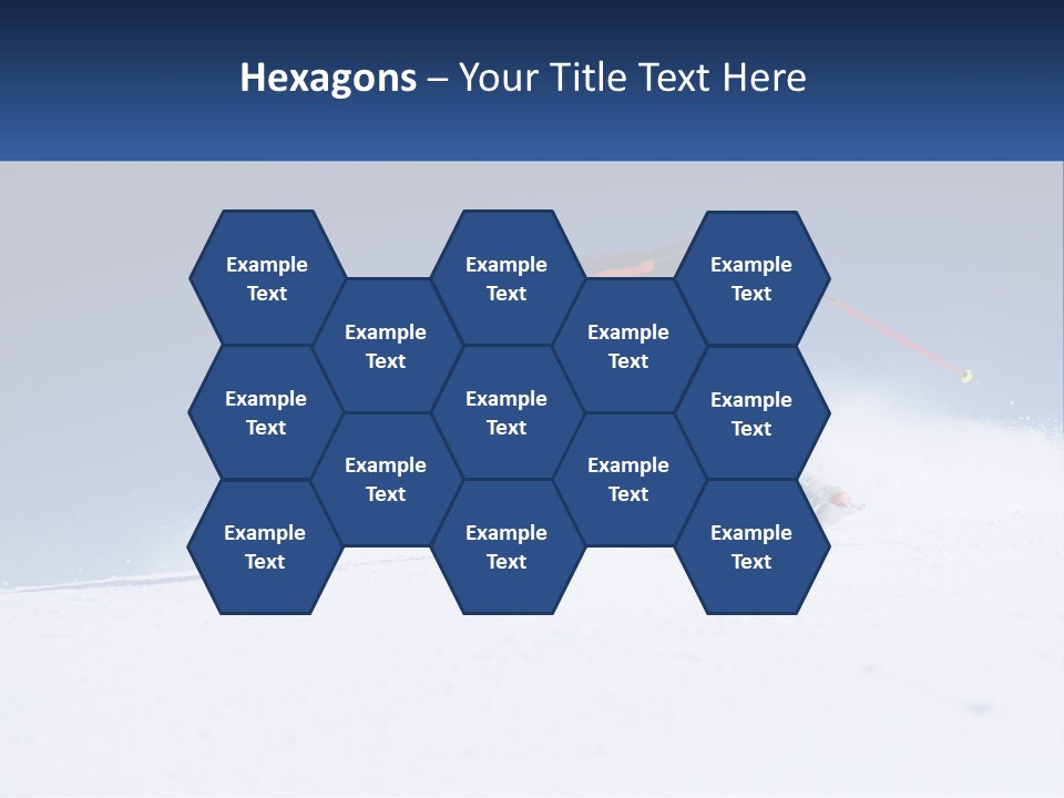 A Man Riding Skis Down A Snow Covered Slope PowerPoint Template