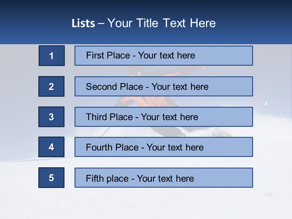 A Man Riding Skis Down A Snow Covered Slope PowerPoint Template