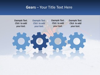 A Man Riding Skis Down A Snow Covered Slope PowerPoint Template