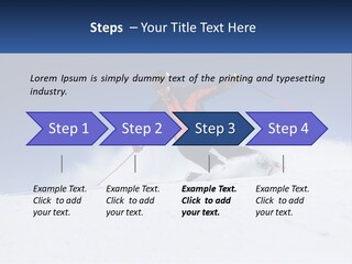 A Man Riding Skis Down A Snow Covered Slope PowerPoint Template