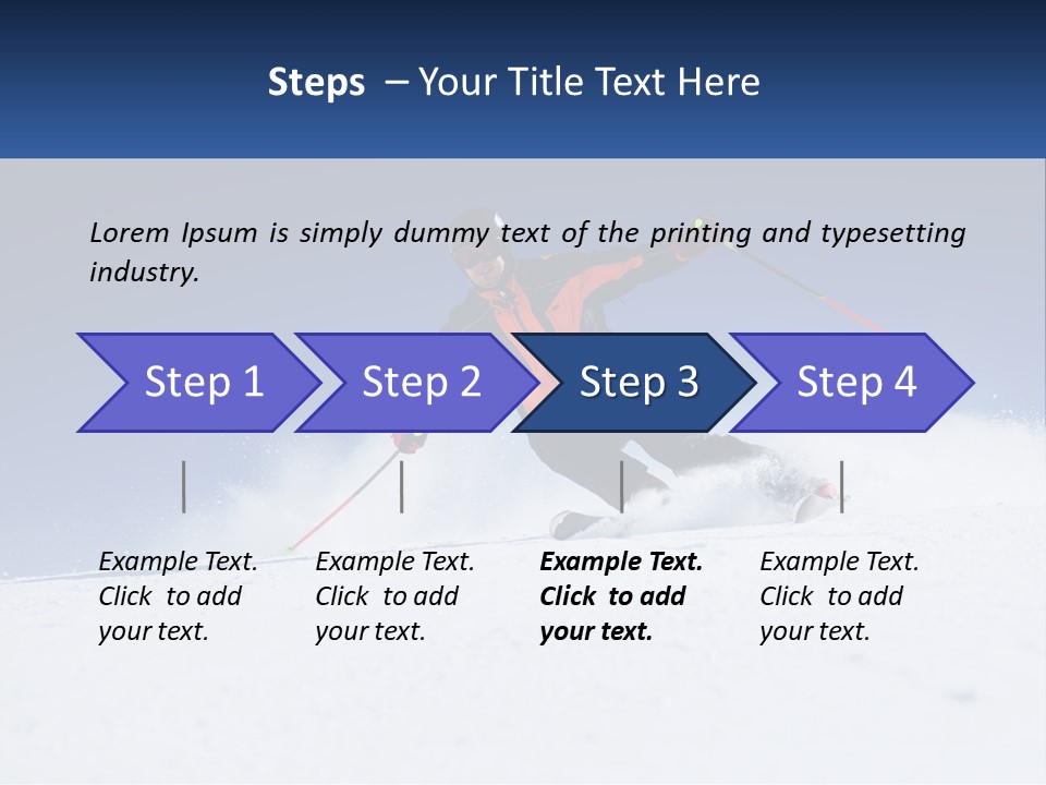 A Man Riding Skis Down A Snow Covered Slope PowerPoint Template