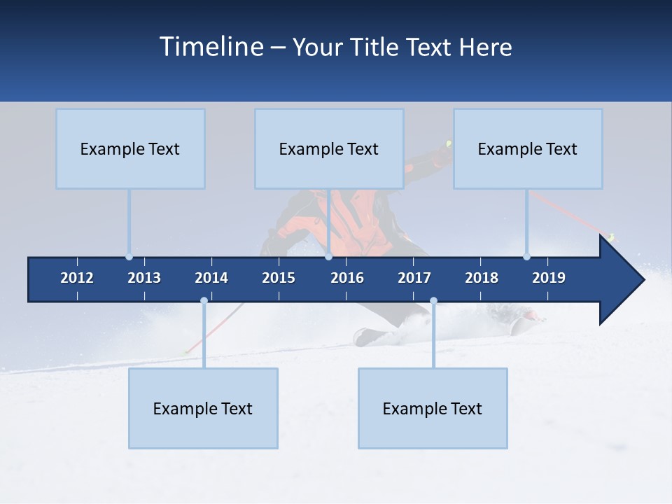 A Man Riding Skis Down A Snow Covered Slope PowerPoint Template