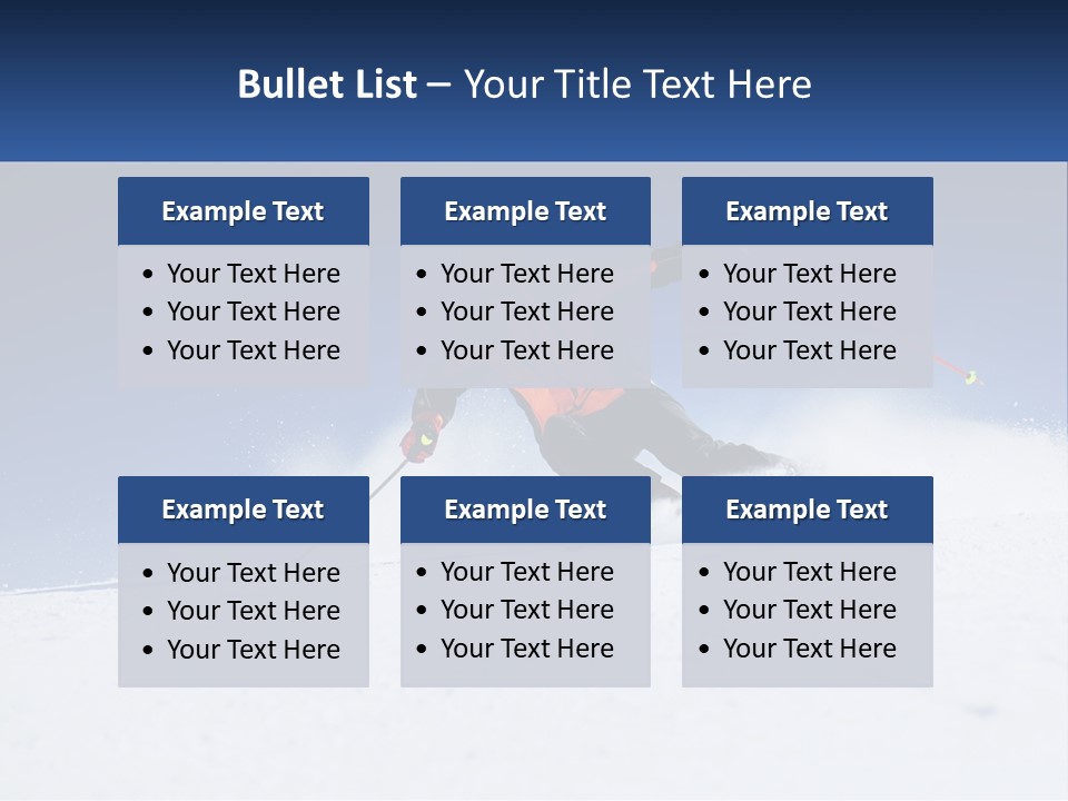 A Man Riding Skis Down A Snow Covered Slope PowerPoint Template