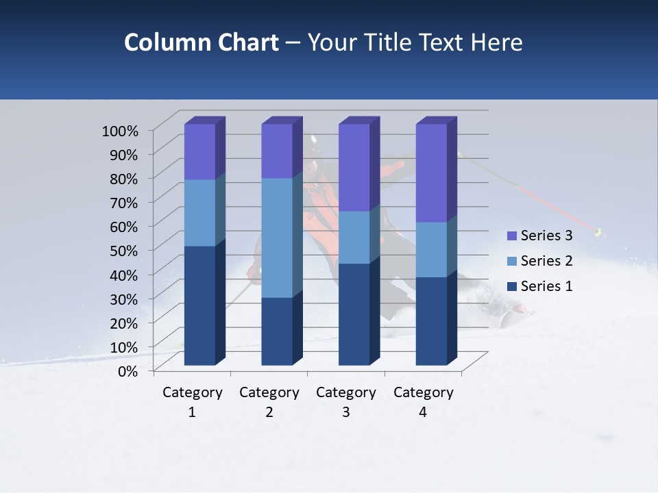 A Man Riding Skis Down A Snow Covered Slope PowerPoint Template