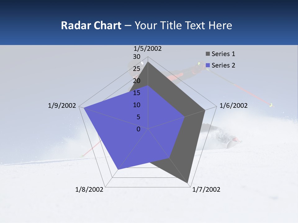 A Man Riding Skis Down A Snow Covered Slope PowerPoint Template
