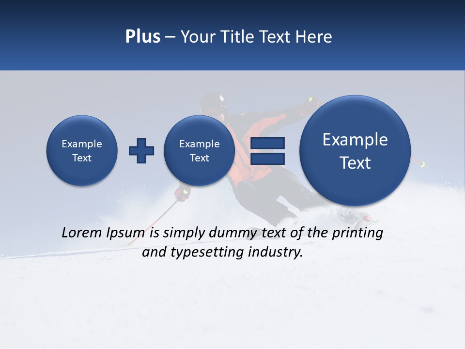 A Man Riding Skis Down A Snow Covered Slope PowerPoint Template