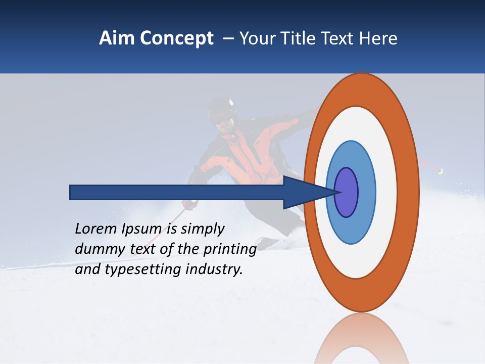 A Man Riding Skis Down A Snow Covered Slope PowerPoint Template