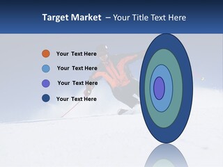 A Man Riding Skis Down A Snow Covered Slope PowerPoint Template