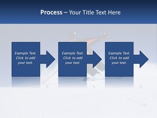 A Man Riding Skis Down A Snow Covered Slope PowerPoint Template