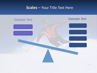 A Man Riding Skis Down A Snow Covered Slope PowerPoint Template