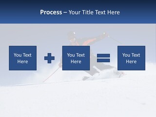A Man Riding Skis Down A Snow Covered Slope PowerPoint Template