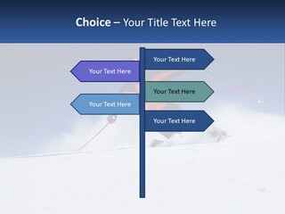 A Man Riding Skis Down A Snow Covered Slope PowerPoint Template