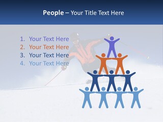 A Man Riding Skis Down A Snow Covered Slope PowerPoint Template