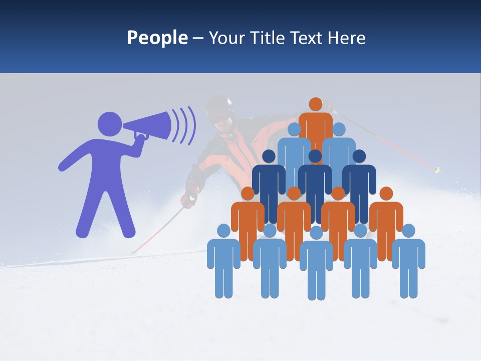 A Man Riding Skis Down A Snow Covered Slope PowerPoint Template