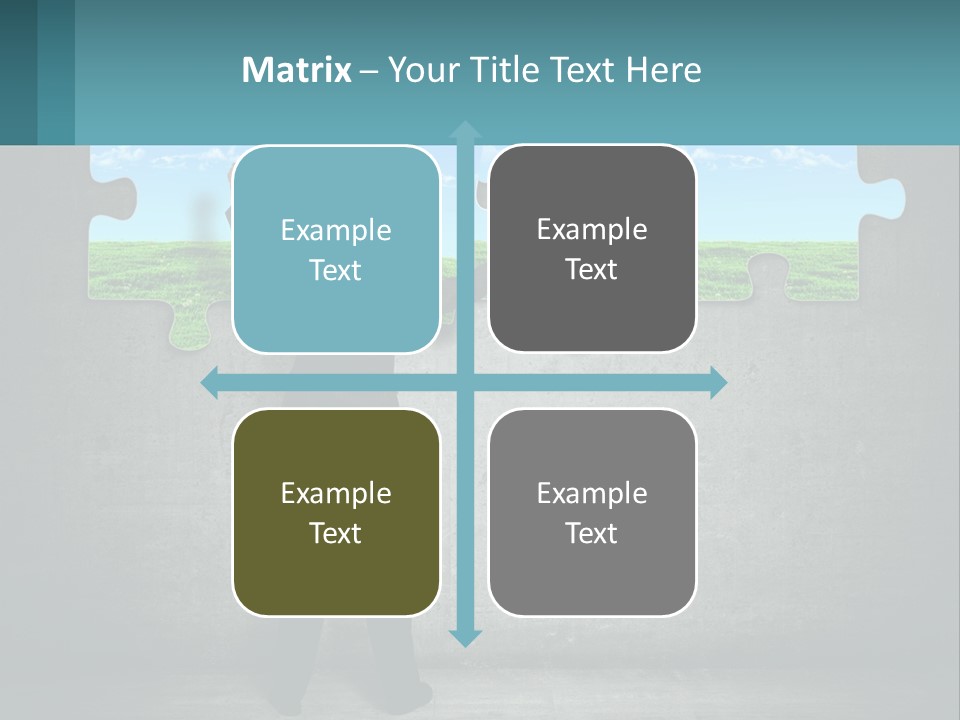 A Man In A Suit Is Holding A Puzzle Piece PowerPoint Template