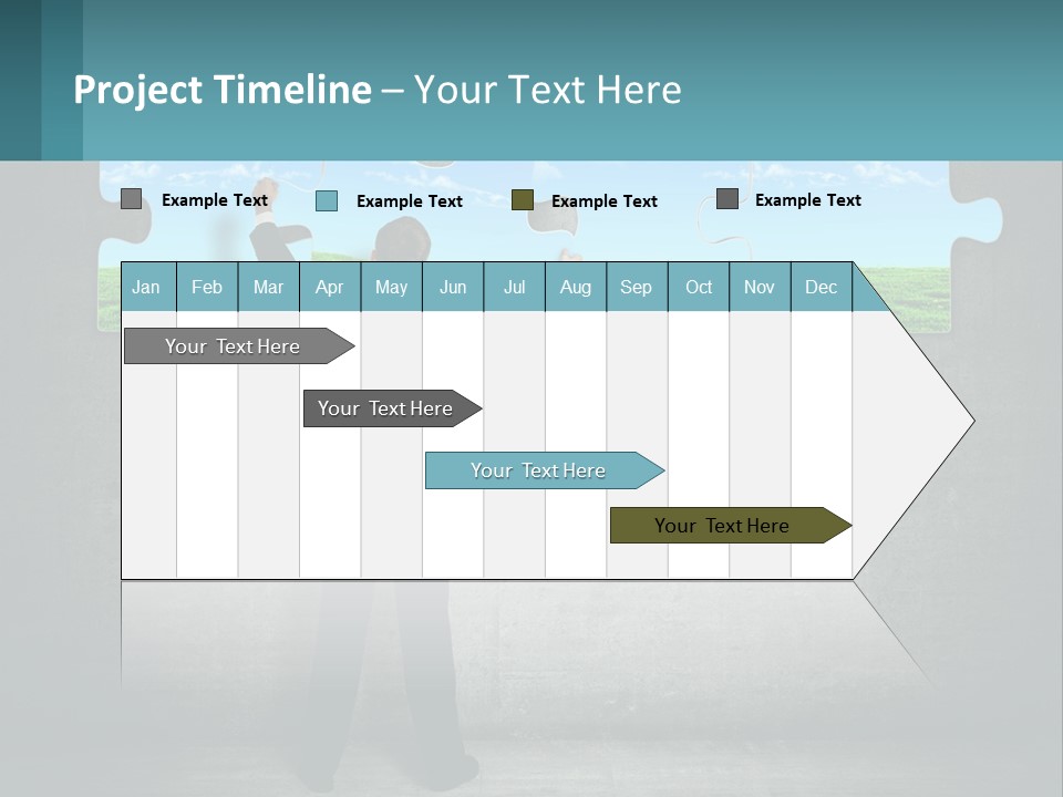 A Man In A Suit Is Holding A Puzzle Piece PowerPoint Template