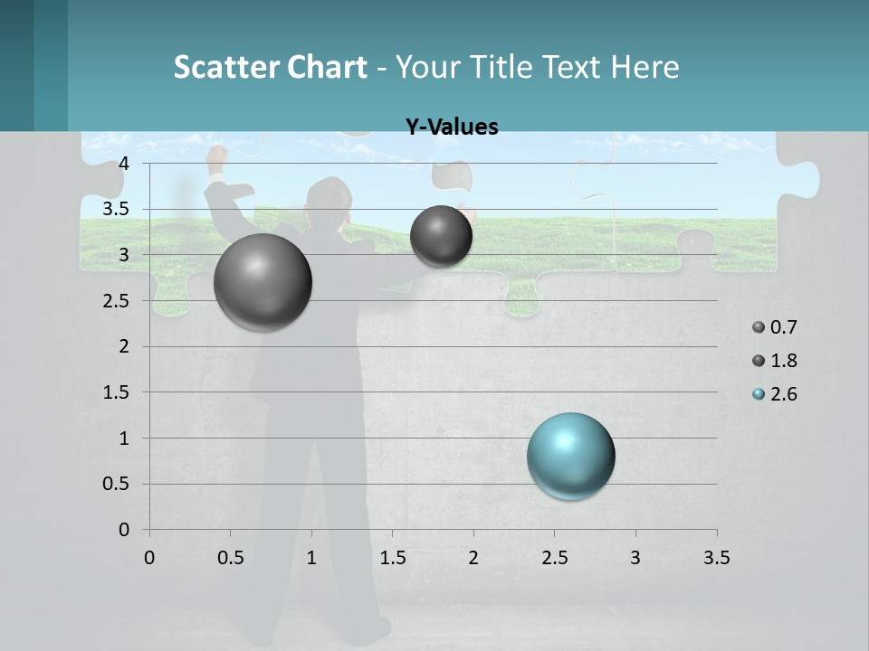 A Man In A Suit Is Holding A Puzzle Piece PowerPoint Template