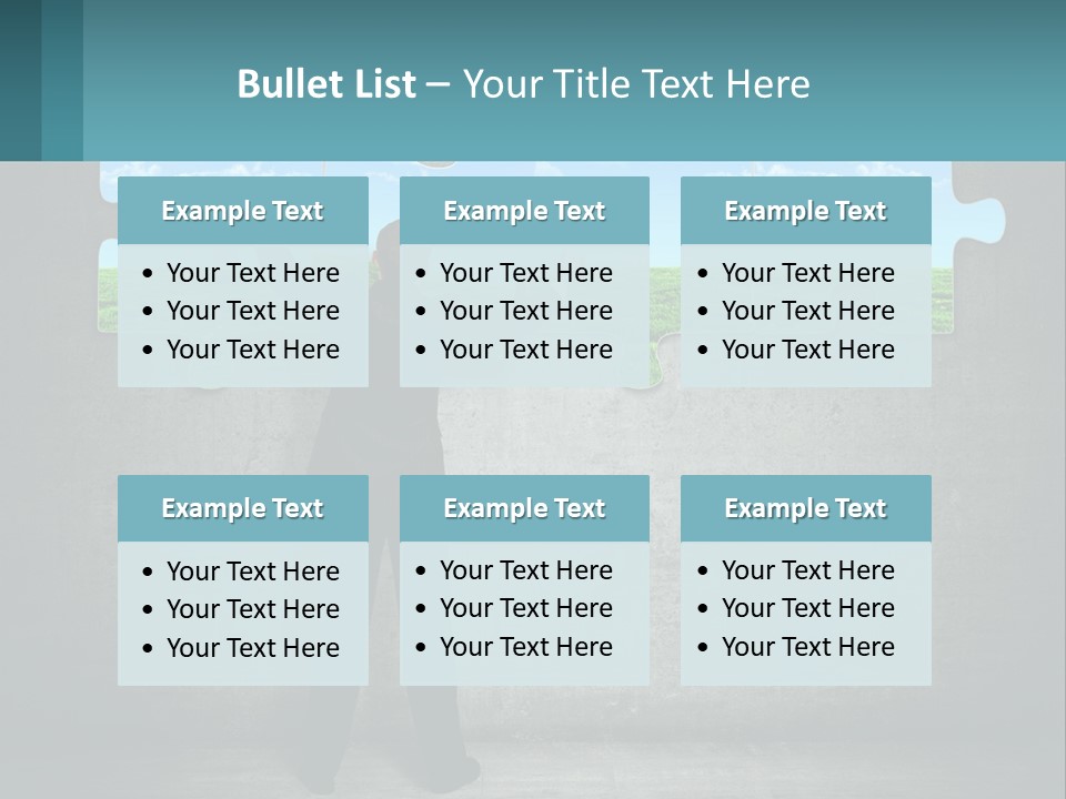 A Man In A Suit Is Holding A Puzzle Piece PowerPoint Template