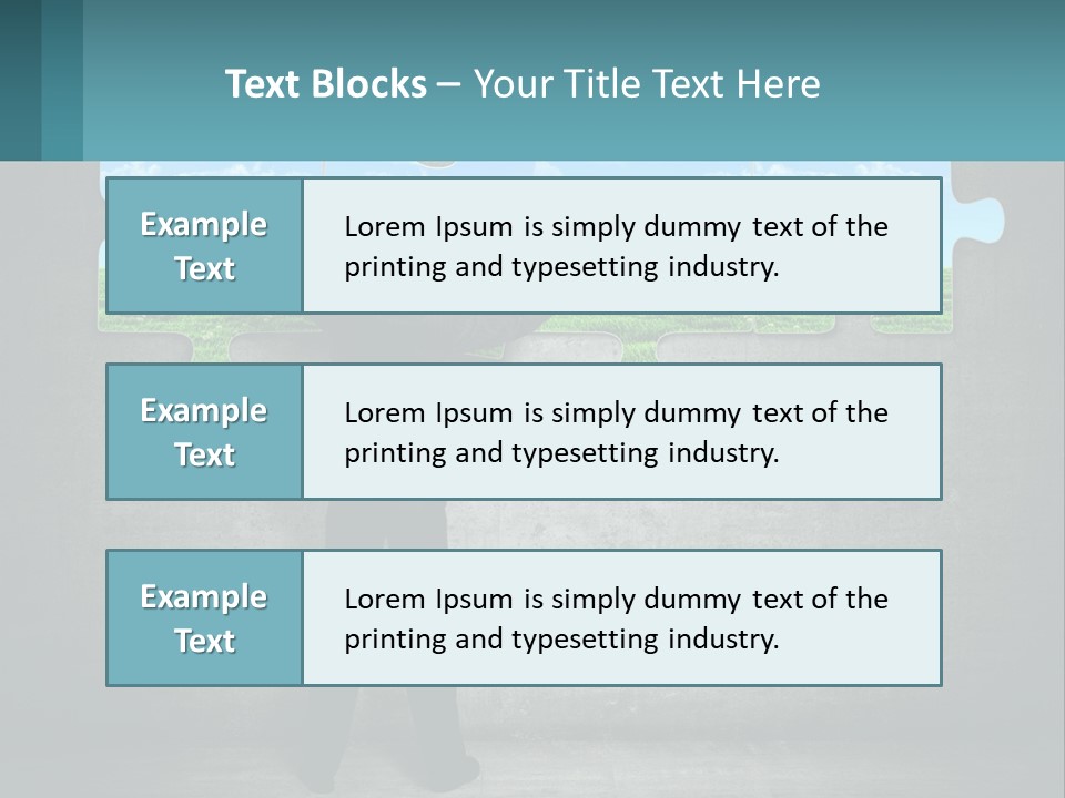 A Man In A Suit Is Holding A Puzzle Piece PowerPoint Template