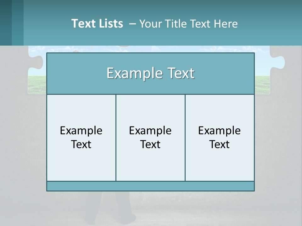 A Man In A Suit Is Holding A Puzzle Piece PowerPoint Template